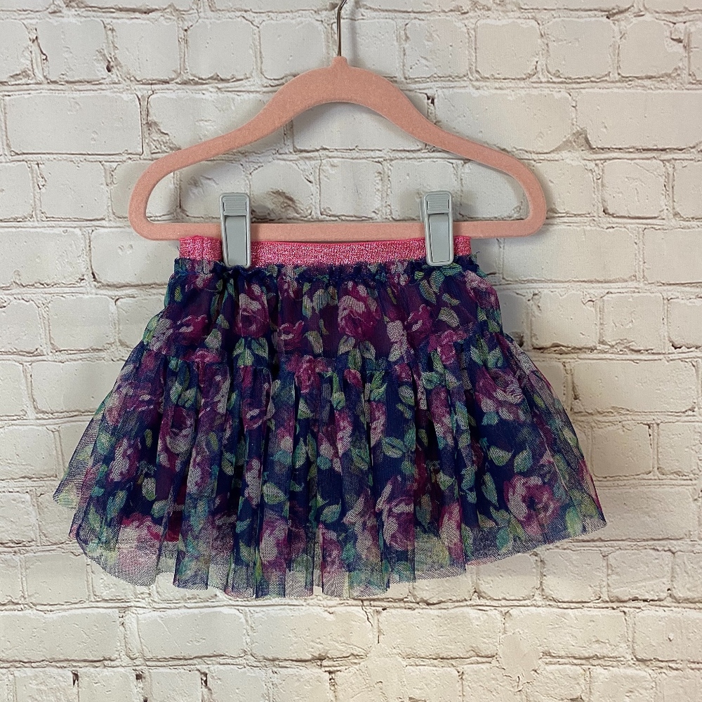 Cherokee | Girl's Navy Blue Pink Flower Tutu
